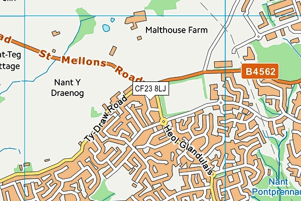 CF23 8LJ map - OS VectorMap District (Ordnance Survey)