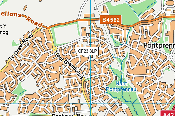 CF23 8LP map - OS VectorMap District (Ordnance Survey)
