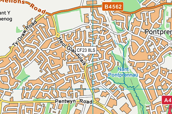 CF23 8LS map - OS VectorMap District (Ordnance Survey)