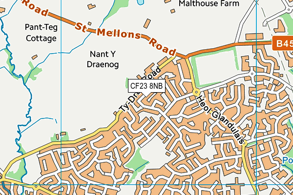 CF23 8NB map - OS VectorMap District (Ordnance Survey)