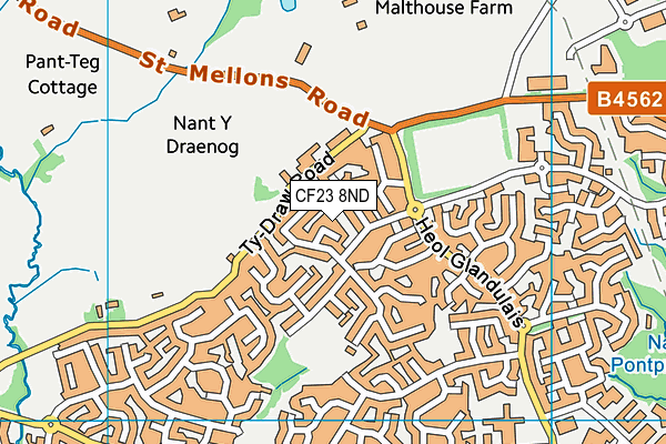 CF23 8ND map - OS VectorMap District (Ordnance Survey)