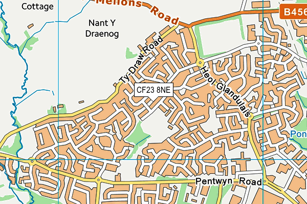 CF23 8NE map - OS VectorMap District (Ordnance Survey)