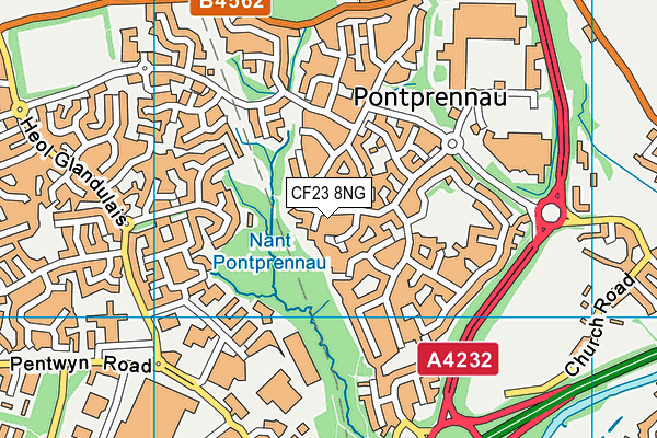 CF23 8NG map - OS VectorMap District (Ordnance Survey)