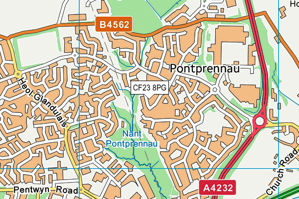 CF23 8PG map - OS VectorMap District (Ordnance Survey)