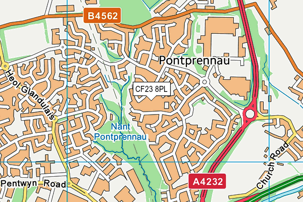 CF23 8PL map - OS VectorMap District (Ordnance Survey)
