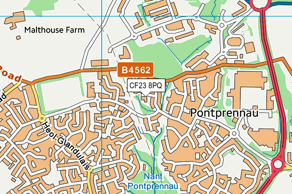 CF23 8PQ map - OS VectorMap District (Ordnance Survey)