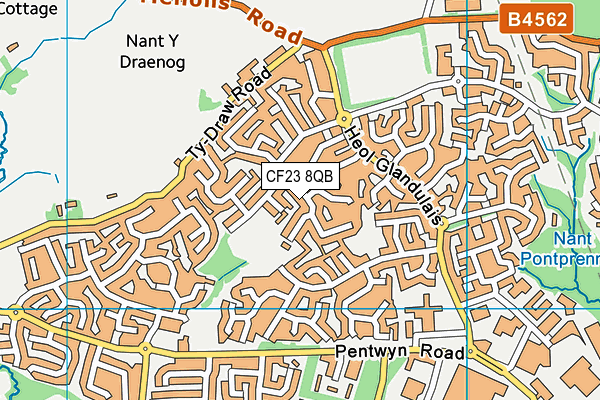 CF23 8QB map - OS VectorMap District (Ordnance Survey)