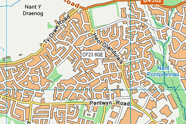 CF23 8QE map - OS VectorMap District (Ordnance Survey)