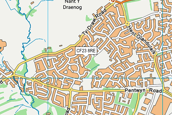 CF23 8RE map - OS VectorMap District (Ordnance Survey)