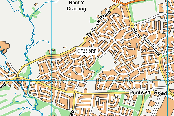 CF23 8RF map - OS VectorMap District (Ordnance Survey)