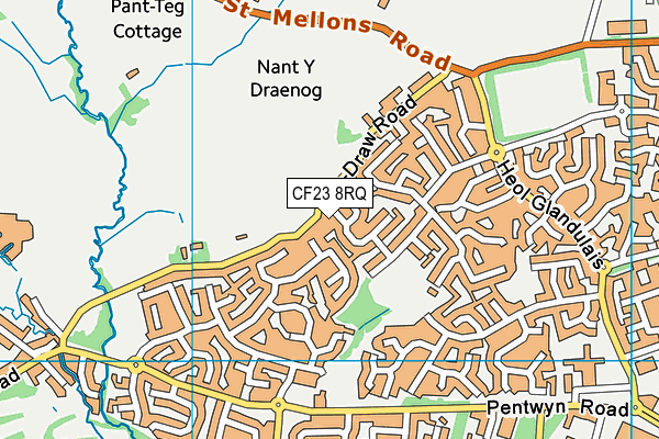 CF23 8RQ map - OS VectorMap District (Ordnance Survey)
