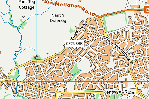 CF23 8RR map - OS VectorMap District (Ordnance Survey)