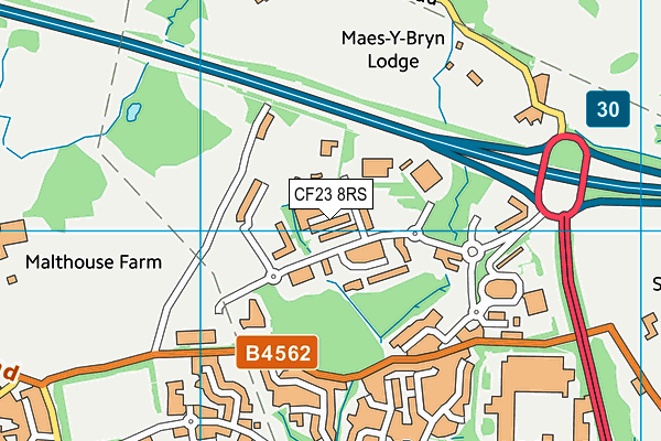 CF23 8RS map - OS VectorMap District (Ordnance Survey)