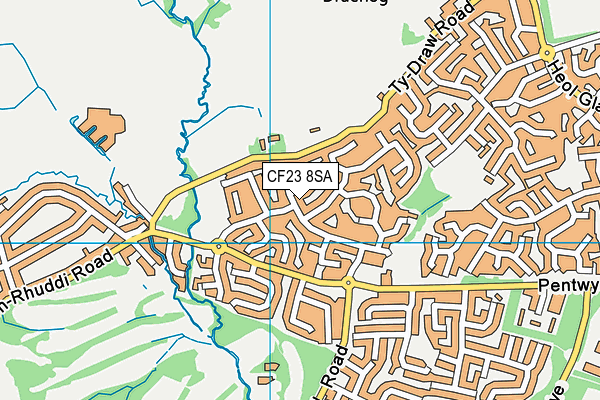 CF23 8SA map - OS VectorMap District (Ordnance Survey)