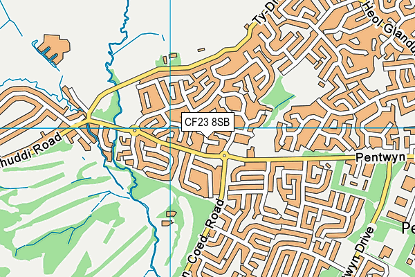 CF23 8SB map - OS VectorMap District (Ordnance Survey)