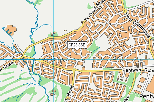 CF23 8SE map - OS VectorMap District (Ordnance Survey)