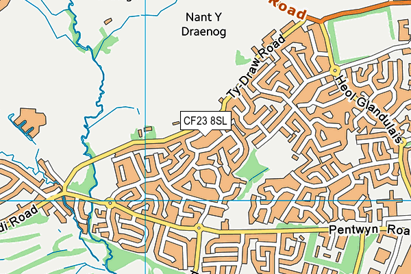 CF23 8SL map - OS VectorMap District (Ordnance Survey)