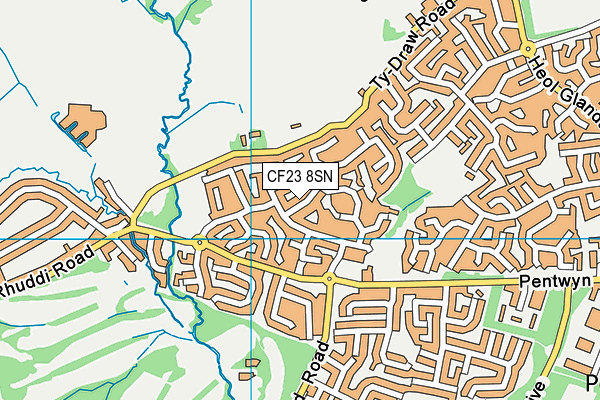 CF23 8SN map - OS VectorMap District (Ordnance Survey)