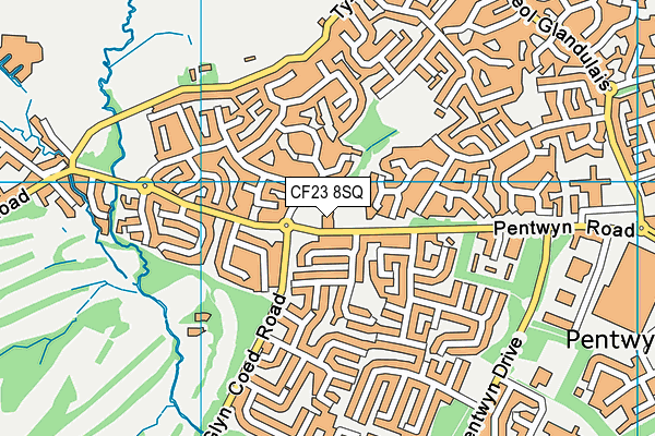 CF23 8SQ map - OS VectorMap District (Ordnance Survey)