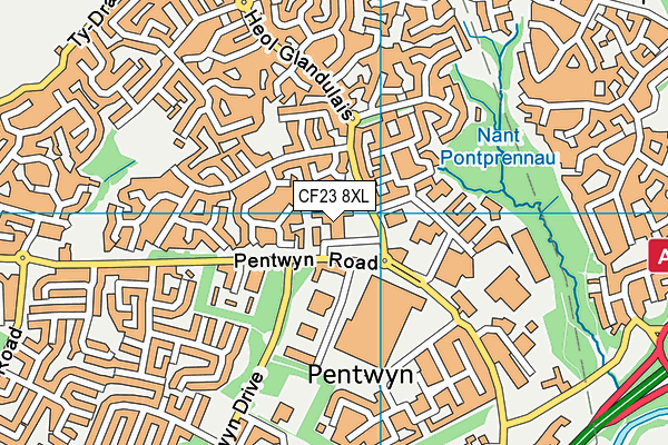 CF23 8XL map - OS VectorMap District (Ordnance Survey)