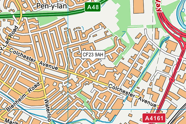 CF23 9AH map - OS VectorMap District (Ordnance Survey)