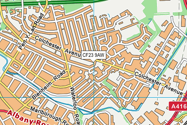 CF23 9AW map - OS VectorMap District (Ordnance Survey)