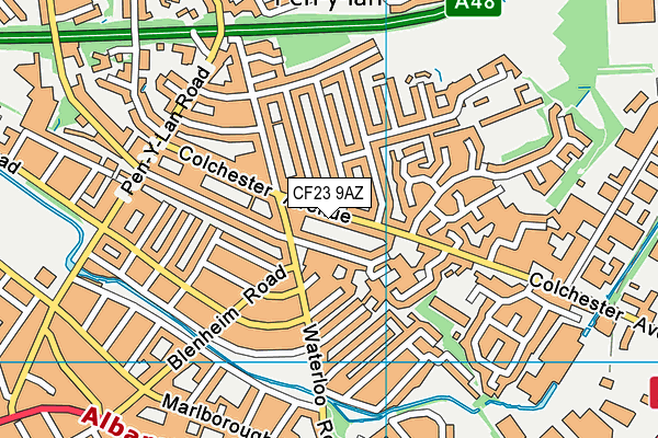 CF23 9AZ map - OS VectorMap District (Ordnance Survey)