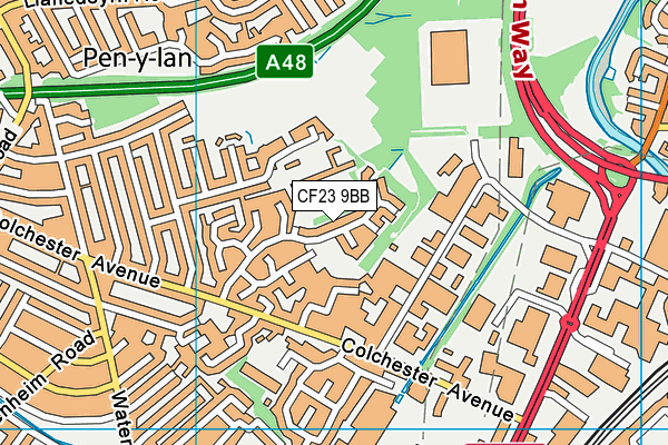 CF23 9BB map - OS VectorMap District (Ordnance Survey)