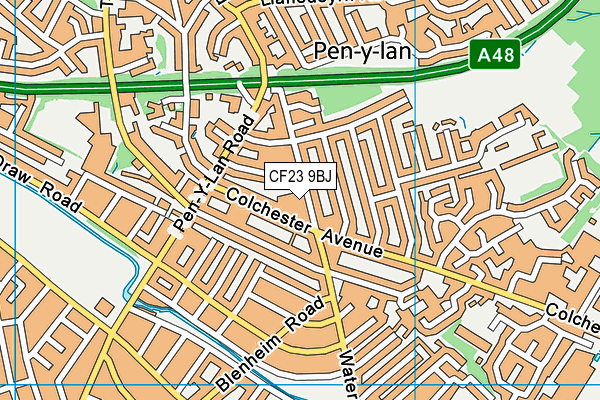 CF23 9BJ map - OS VectorMap District (Ordnance Survey)