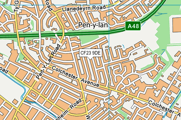 CF23 9DE map - OS VectorMap District (Ordnance Survey)