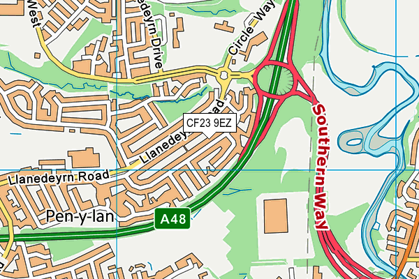 CF23 9EZ map - OS VectorMap District (Ordnance Survey)