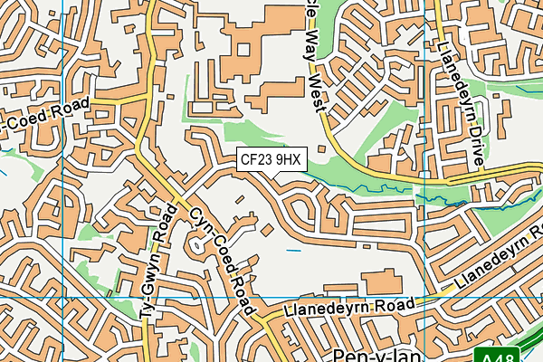 CF23 9HX map - OS VectorMap District (Ordnance Survey)