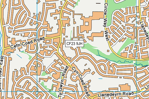 CF23 9JH map - OS VectorMap District (Ordnance Survey)