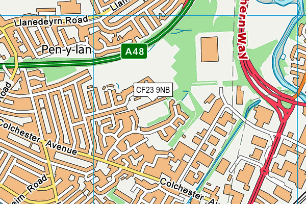 Howardian Primary School map (CF23 9NB) - OS VectorMap District (Ordnance Survey)