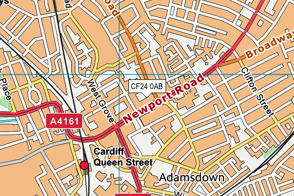 CF24 0AB map - OS VectorMap District (Ordnance Survey)