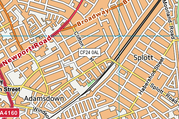 CF24 0AL map - OS VectorMap District (Ordnance Survey)