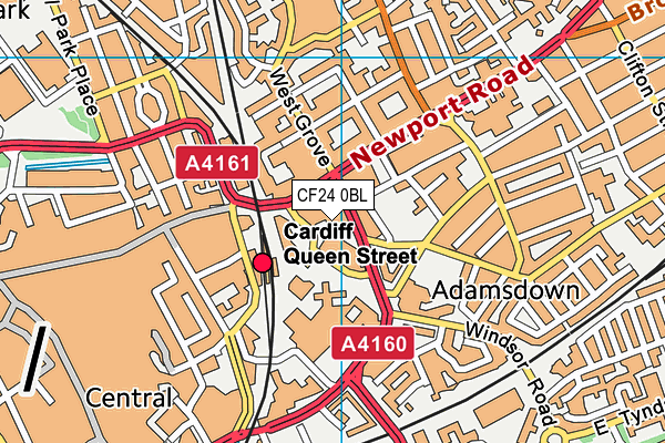 CF24 0BL map - OS VectorMap District (Ordnance Survey)