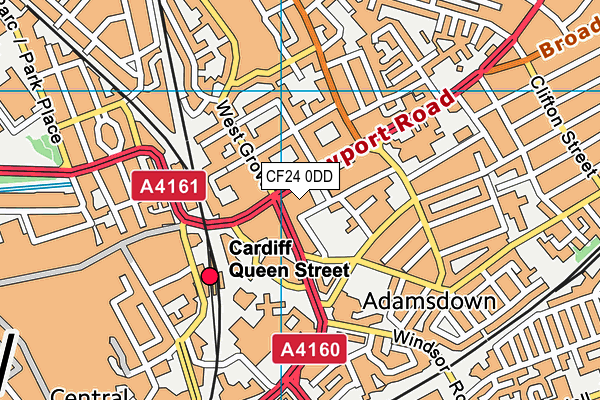 CF24 0DD map - OS VectorMap District (Ordnance Survey)