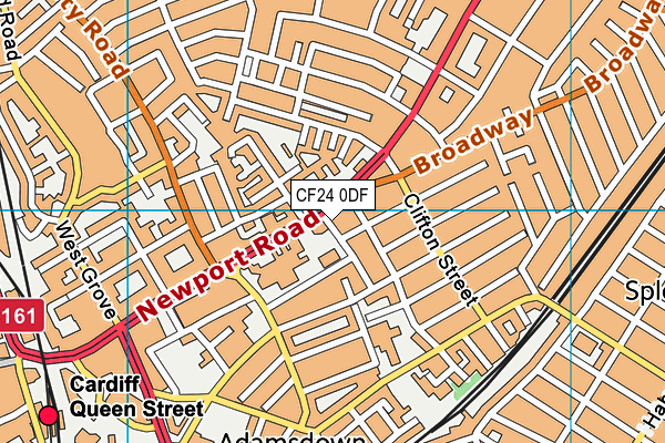 CF24 0DF map - OS VectorMap District (Ordnance Survey)