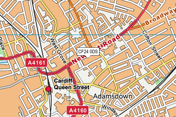 CF24 0DS map - OS VectorMap District (Ordnance Survey)