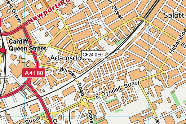 CF24 0EG map - OS VectorMap District (Ordnance Survey)