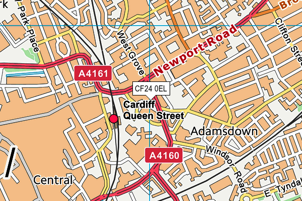 CF24 0EL map - OS VectorMap District (Ordnance Survey)