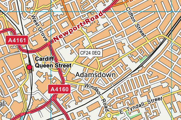 CF24 0EQ map - OS VectorMap District (Ordnance Survey)