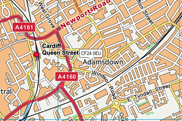 CF24 0EU map - OS VectorMap District (Ordnance Survey)