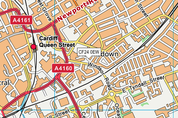 CF24 0EW map - OS VectorMap District (Ordnance Survey)