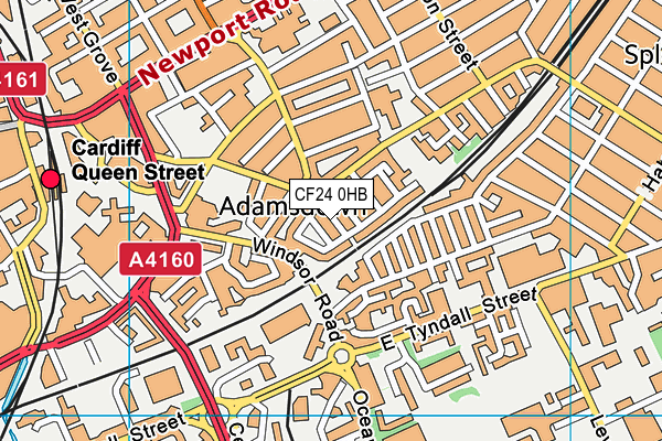 CF24 0HB map - OS VectorMap District (Ordnance Survey)