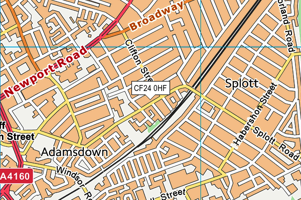 CF24 0HF map - OS VectorMap District (Ordnance Survey)