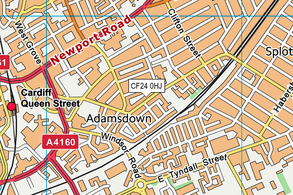 CF24 0HJ map - OS VectorMap District (Ordnance Survey)