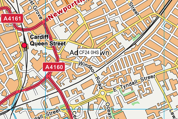 CF24 0HS map - OS VectorMap District (Ordnance Survey)