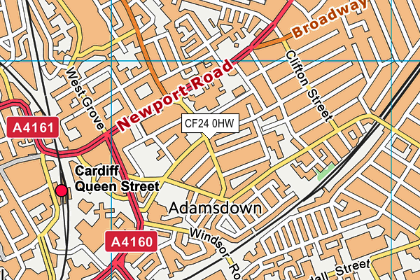 CF24 0HW map - OS VectorMap District (Ordnance Survey)